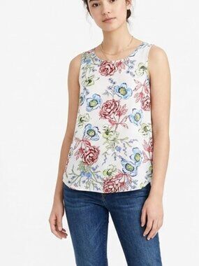 Daniel Rainn Sleeveless Sheer Floral Blouse Size S